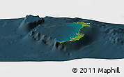 Satellite Panoramic Map of Ouvéa, darken