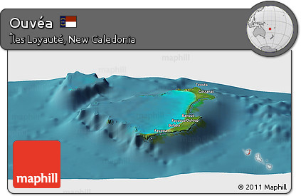 Satellite Panoramic Map of Ouvéa