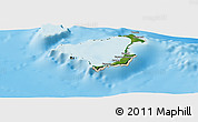 Satellite Panoramic Map of Ouvéa, shaded relief outside