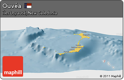 Savanna Style Panoramic Map of Ouvéa
