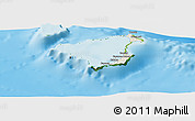 Shaded Relief Panoramic Map of Ouvéa, physical outside
