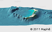 Shaded Relief Panoramic Map of Ouvéa, satellite outside