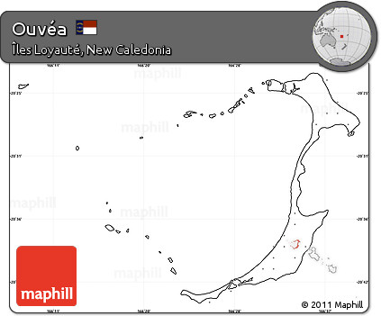 Blank Simple Map of Ouvéa, no labels