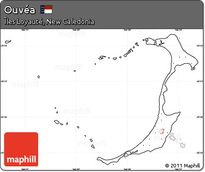 Blank Simple Map of Ouvéa, no labels
