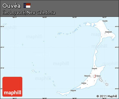 Gray Simple Map of Ouvéa