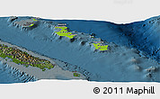 Physical Panoramic Map of Îles Loyauté, darken