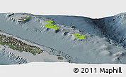 Physical Panoramic Map of Îles Loyauté, darken, semi-desaturated