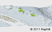 Physical Panoramic Map of Îles Loyauté, lighten, semi-desaturated