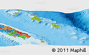 Physical Panoramic Map of Îles Loyauté, political outside