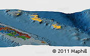 Political Panoramic Map of Îles Loyauté, darken