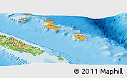 Political Panoramic Map of Îles Loyauté, physical outside