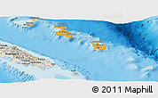 Political Panoramic Map of Îles Loyauté, shaded relief outside