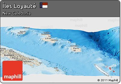 Shaded Relief Panoramic Map of Îles Loyauté