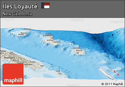 Shaded Relief Panoramic Map of Îles Loyauté