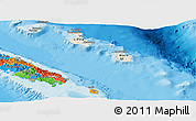 Shaded Relief Panoramic Map of Îles Loyauté, political outside