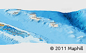 Shaded Relief Panoramic Map of Îles Loyauté, political shades outside