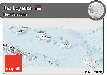 Silver Style Panoramic Map of Îles Loyauté
