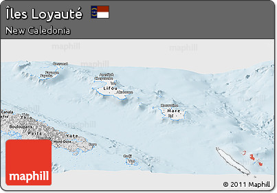 Silver Style Panoramic Map of Îles Loyauté