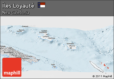 Silver Style Panoramic Map of Îles Loyauté