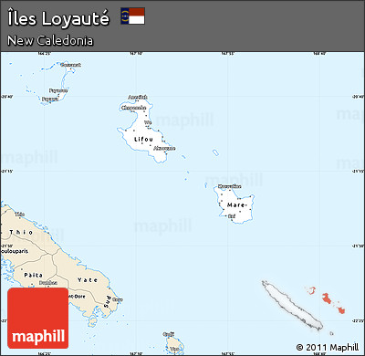 Classic Style Simple Map of Îles Loyauté