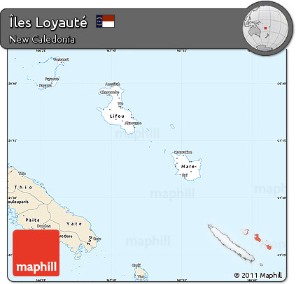 Classic Style Simple Map of Îles Loyauté