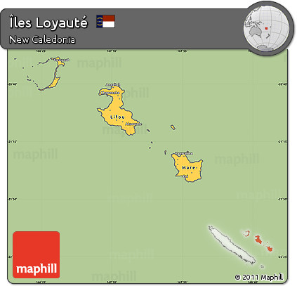 Savanna Style Simple Map of Îles Loyauté, cropped outside