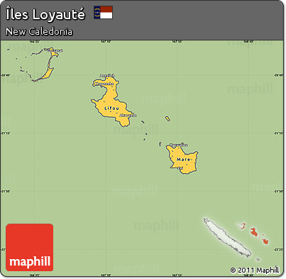 Savanna Style Simple Map of Îles Loyauté, cropped outside