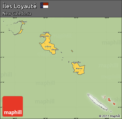 Savanna Style Simple Map of Îles Loyauté, cropped outside