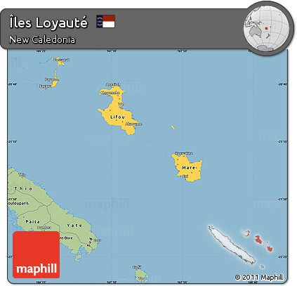 Savanna Style Simple Map of Îles Loyauté