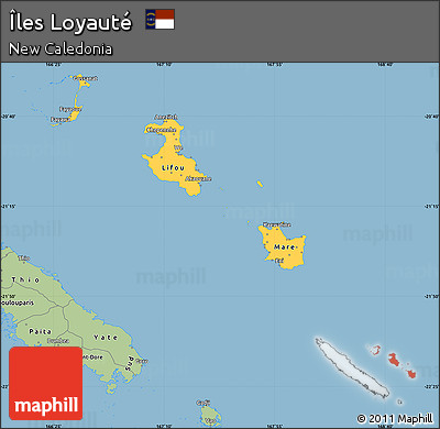 Savanna Style Simple Map of Îles Loyauté