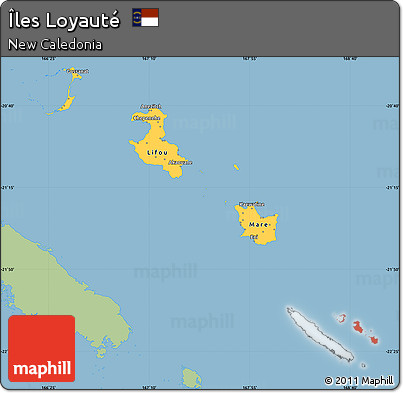Savanna Style Simple Map of Îles Loyauté, single color outside