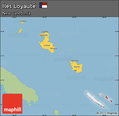 Savanna Style Simple Map of Îles Loyauté, single color outside