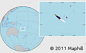 Flag Location Map of New Caledonia, gray outside