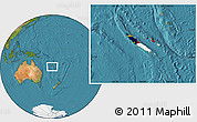 Flag Location Map of New Caledonia, satellite outside