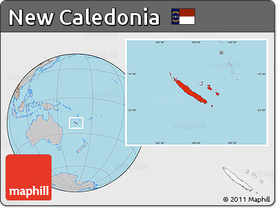 Gray Location Map of New Caledonia