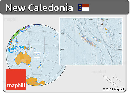 Gray Location Map of New Caledonia, political outside