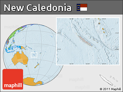 Gray Location Map of New Caledonia, political outside