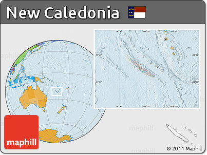 Gray Location Map of New Caledonia, political outside