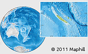 Physical Location Map of New Caledonia, lighten, desaturated, land only