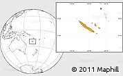 Political Location Map of New Caledonia, blank outside