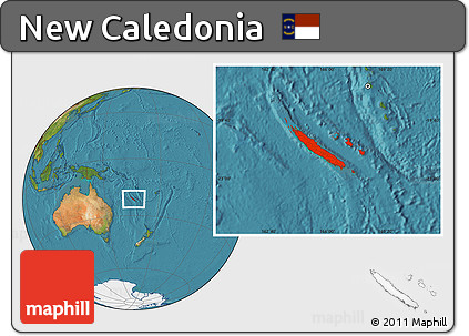 Satellite Location Map of New Caledonia