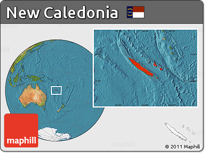 Satellite Location Map of New Caledonia