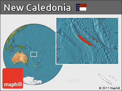 Satellite Location Map of New Caledonia