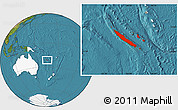 Satellite Location Map of New Caledonia, highlighted continent