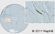 Satellite Location Map of New Caledonia, lighten