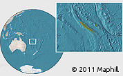 Satellite Location Map of New Caledonia, lighten, semi-desaturated, land only