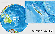 Satellite Location Map of New Caledonia, physical outside