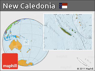 Satellite Location Map of New Caledonia, political outside