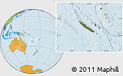 Satellite Location Map of New Caledonia, political outside