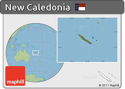 Satellite Location Map of New Caledonia, savanna style outside